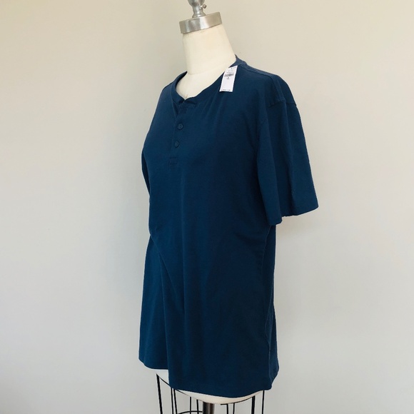 NEW Prussian Blue Medium Tall Short Sleeve Old Navy Top - Picture 1 of 7